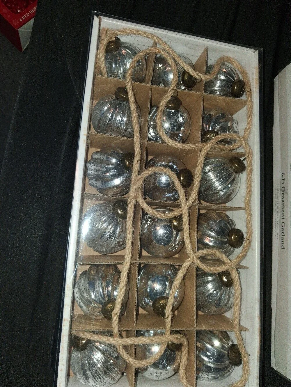 S/2 My Texas House 6 Foot Silver Ornament Garland
